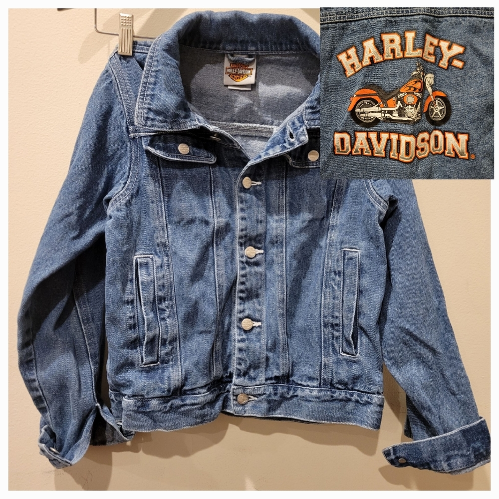 Harley-Davidson Kid's Denim Jacket with Pockets Size 12/14